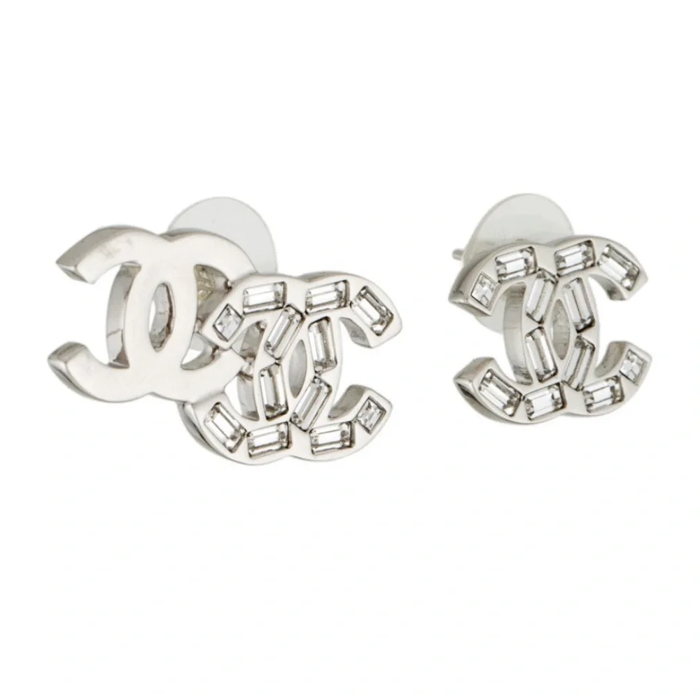 Chanel CC earings metal and strass with collateral costume 22P